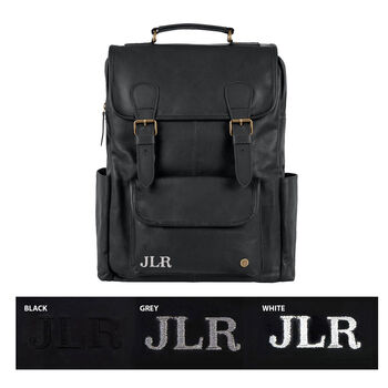 15 Inch Laptop Backpack In Black Leather, 8 of 11