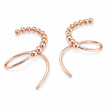 Illusion Beaded Double Hoop Spiral Single Piercing Earrings, 5 of 6