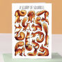 Red Squirrels Watercolour Greeting Card, thumbnail 1 of 8