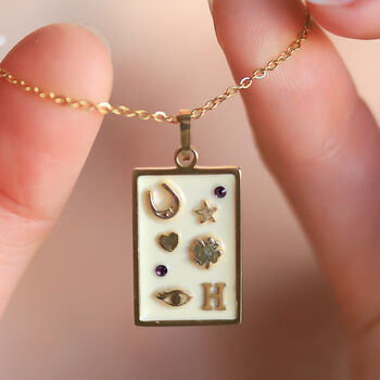 Love And Luck Bespoke Birthstone And Initial Necklace, 5 of 11