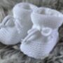 White Knitted Baby Booties, thumbnail 2 of 7