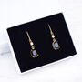 Black And Clear Crystal Leverback Earrings, thumbnail 2 of 4