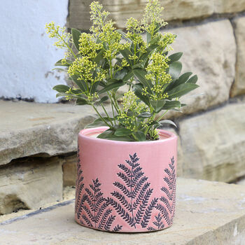 Fern Pink Ceramic Milk Churn Vase, 7 of 8