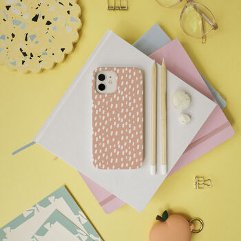 Pink Rain Dots Biodegradable Phone Case, 7 of 7