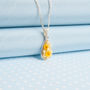 Hand Painted Daffodil Tear Drop Pendant Necklace, thumbnail 4 of 6