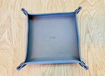 Personalised Grey Leather Valet Tray, 9 of 12