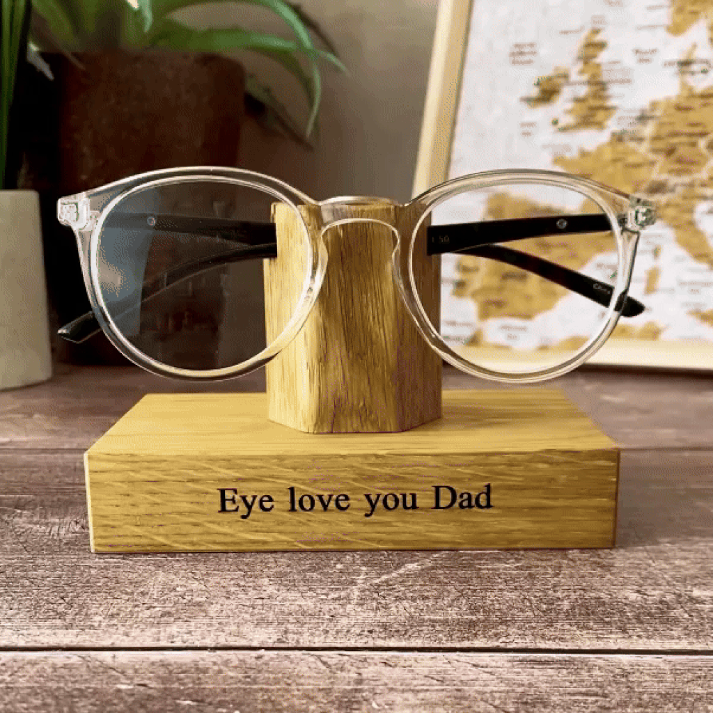 Solid Oak Personalised Glasses Stand With Storage Options, 2 of 12