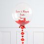 Personalised Sending Kisses Valentine's Bubble Balloon, thumbnail 2 of 3