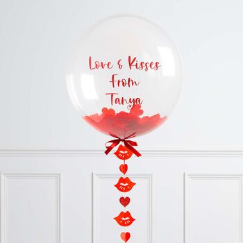 Personalised Sending Kisses Valentine's Bubble Balloon, 2 of 3