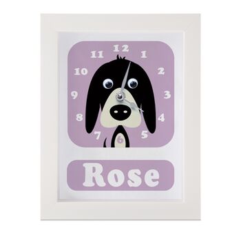 Personalised Childrens Dog Clock, 7 of 9