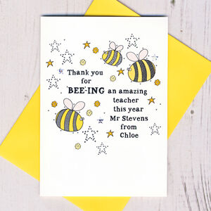 Personalised Thanks For Bee Ing An Amazing Teacher Card By Eggbert & Daisy