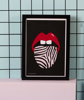 Kiss Me Wild Graphic Lips Art Print, 2 of 6