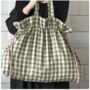 Green Checked Linen Market Bag, thumbnail 5 of 5