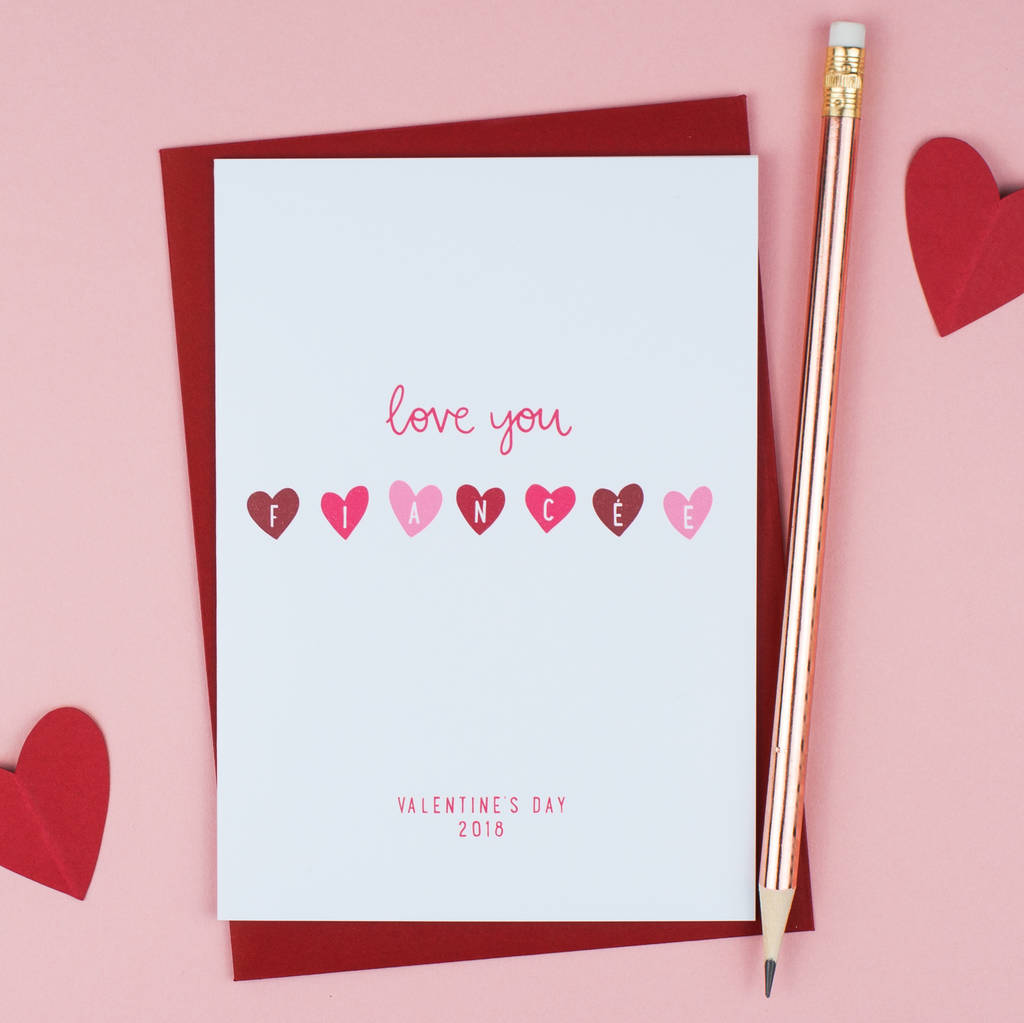 love you fiancé valentine's card