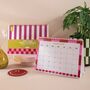 Academic A5 Desk Calendar 2025 2026 | Checks And Stripes, thumbnail 1 of 7