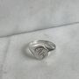 Triple Script Initial Silver Round Signet Ring, thumbnail 3 of 5