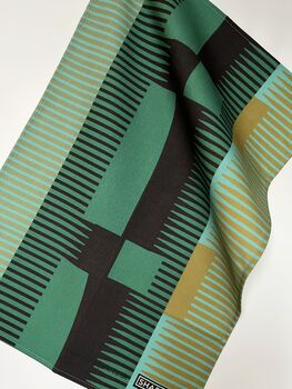 Combed Stripe Tea Towel Teal / Black, 2 of 3