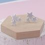 Sterling Silver Cluster Star Studs, thumbnail 1 of 3