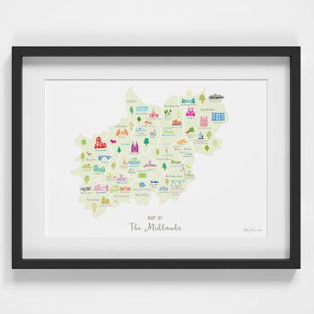 Map Of The Midlands Art Print, 2 of 8