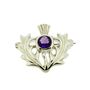 Sterling Silver Thistle And Amethyst Crystal Brooch, thumbnail 4 of 4