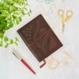 Handmade Chocolate Embossed Leather Notebook, thumbnail 3 of 7