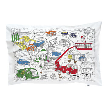 Cars And Tractors Colour In Pillowcase Kit + 10 Pens, 2 of 6