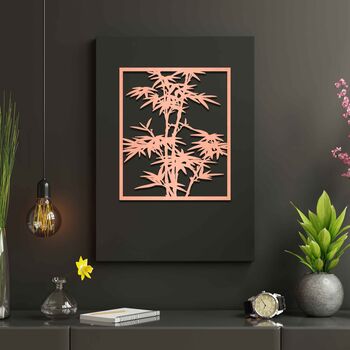 Bamboo Tree Wooden Wall Art Large Home Decor, 3 of 9