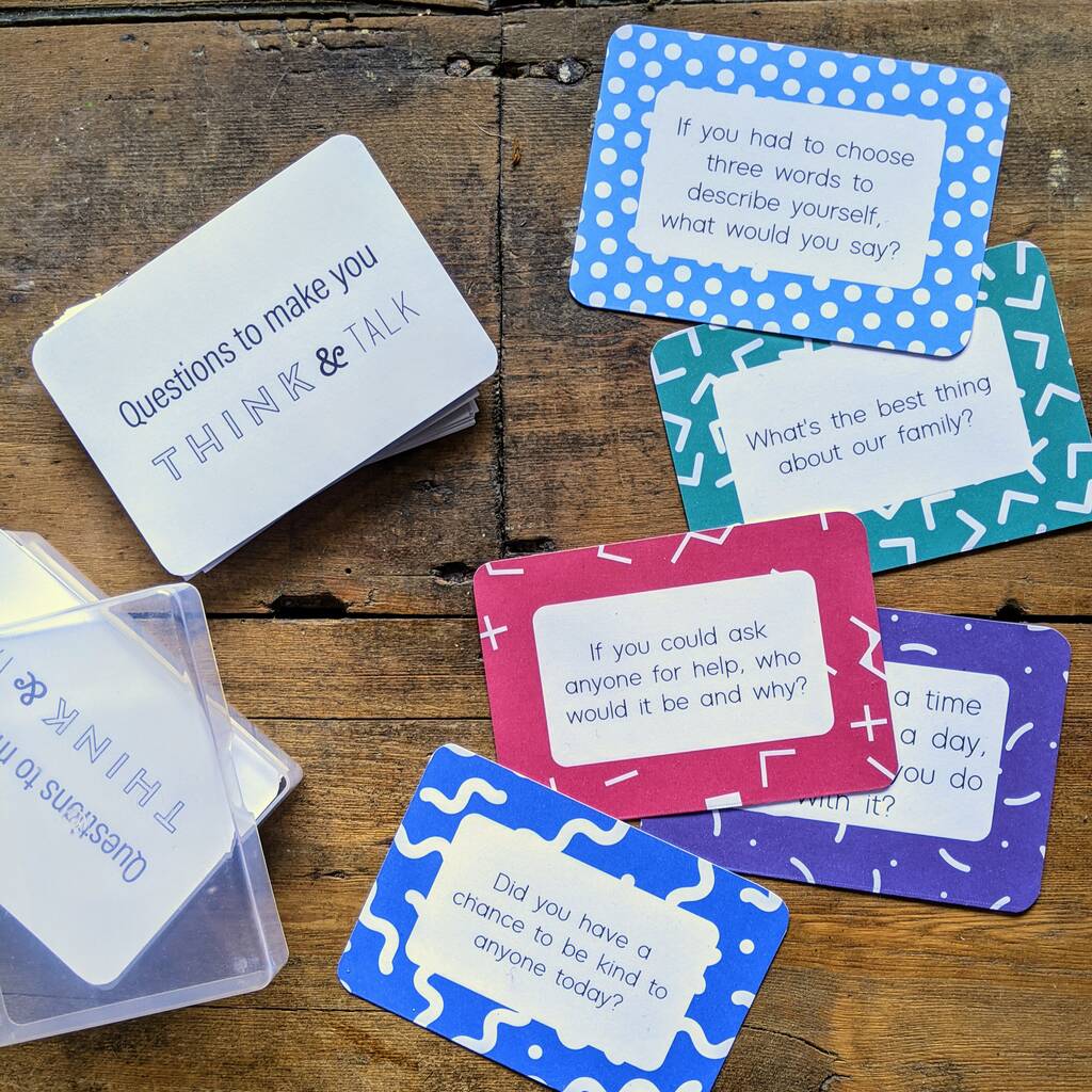 30 family question cards to make you think and talk by creative and ...