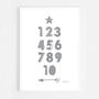 Numbers Grey Scandi Nursery Print, thumbnail 5 of 5