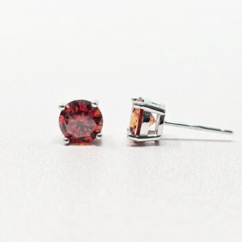 Ruby Moissanite Crystal Sterling Silver Earrings, 5 of 5