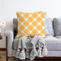 Yellow And White Gingham Soft Cushion Cover, thumbnail 2 of 3