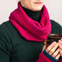 Knitted Snood Fair Isle Pattern Bright Pink, thumbnail 4 of 8
