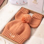 First Birthday Personalised Bobble Hat And Mittens Set, thumbnail 4 of 12