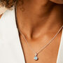 November Birthstone Blue Topaz Silver Charm Necklace, thumbnail 2 of 9