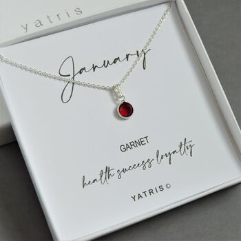 Sterling Silver January Birthstone Necklace, 2 of 5