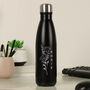 Personalised Floral Black Metal Insulated Drinks Bottle, thumbnail 3 of 6