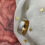Wide Golden Band Cuff White Enamel Ring, thumbnail 4 of 4