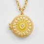 Gold Sun Locket Necklace, thumbnail 3 of 9