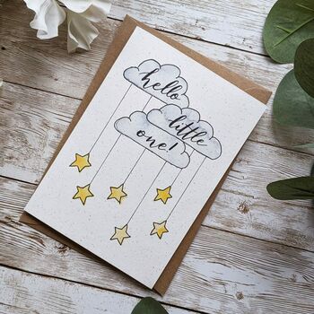 Hello Little One Personalised New Baby Card, 2 of 3
