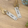 25th Silver Anniversary Numerals Pair Of Keyrings, thumbnail 5 of 6