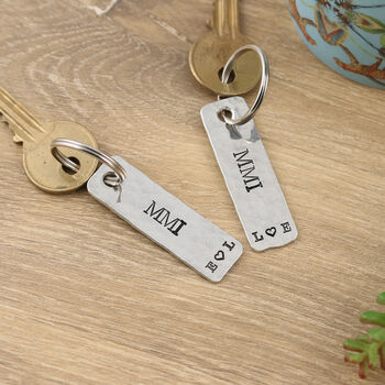 25th Silver Anniversary Numerals Pair Of Keyrings, 5 of 6
