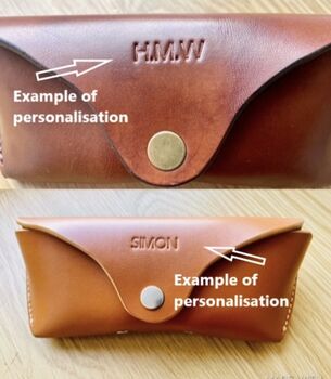 Personalised Dark Brown Leather Sunglasses Case, 3 of 10