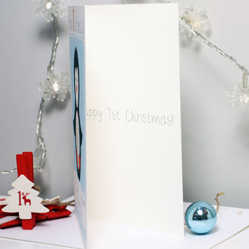 Personalised Penguin Baby 1st Christmas Card, 7 of 8