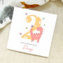 Personalised Little Dinosaur Blue/Green Any Age Birthday Card, thumbnail 2 of 3