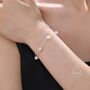 Sterling Silver Double Layer Freshwater Pearl Beaded Bracelet, thumbnail 4 of 12