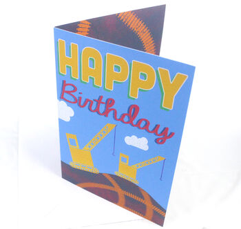 Personalised Yellow Crane Pop Up Birthday Card Pop Up, 2 of 5