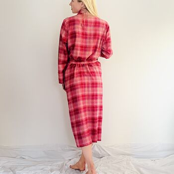 Brushed Cotton Dressing Gown In Sunset Plaid, 4 of 7