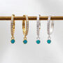 Silver Or Gold Plated Turquoise And Crystal Earrings, thumbnail 1 of 6