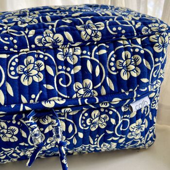 Blue Bloom Floral Print Vanity Bag, 4 of 6