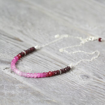 Ruby Bead Necklace In Gold, 9 of 12